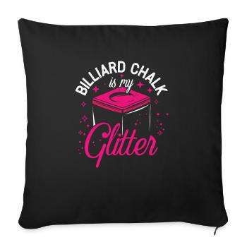 Pocketologist Billard Piscine Billard 8 Femme - Housse de coussin décorative 45 x 45 cm - noir - Devant