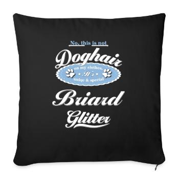Chien paillettes Briard - Housse de coussin décorative 45 x 45 cm - noir - Devant