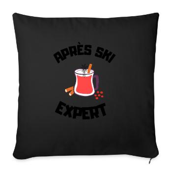 Expert après-ski - Housse de coussin décorative 45 x 45 cm - noir - Devant