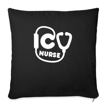 Infirmière infirmière en soins intensifs - Housse de coussin décorative 45 x 45 cm - noir - Devant