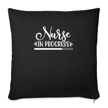 Infirmière au travail - Housse de coussin décorative 45 x 45 cm - noir - Devant
