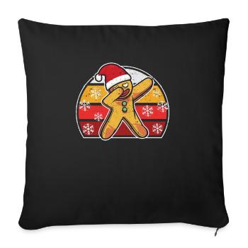 Tupfen Lebkuchenmann Weihnachtsbäckerei Team Xmas - Sofakissenbezug 45 x 45 cm - Schwarz - Vorne