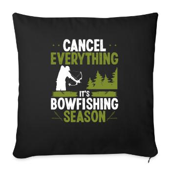 Bowfishing Season Airboat Bow Hunter Bowfisher - Sofa pillowcase 17,3'' x 17,3'' (45 x 45 cm) - black - Front