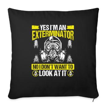 Pest Control Technician Dont want to look at itPes - Sofa pillowcase 17,3'' x 17,3'' (45 x 45 cm) - black - Front