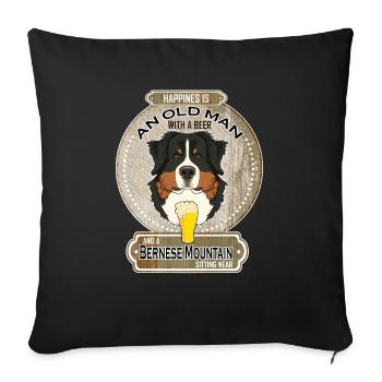 Bouvier bernois Papa Amateur de bière - Housse de coussin décorative 45 x 45 cm - noir - Devant