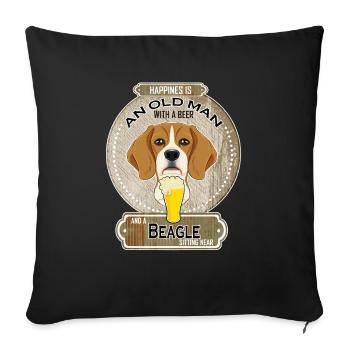 Beagle Dad Beer Lover - Sofakissenbezug 45 x 45 cm - Schwarz - Vorne