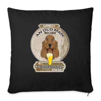 Cocker Spaniel Dad Beer Lover - Sofakissenbezug 45 x 45 cm - Schwarz - Vorne