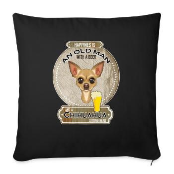 Chihuahua Dad Beer Lover - Sofa pillowcase 17,3'' x 17,3'' (45 x 45 cm) - black - Front