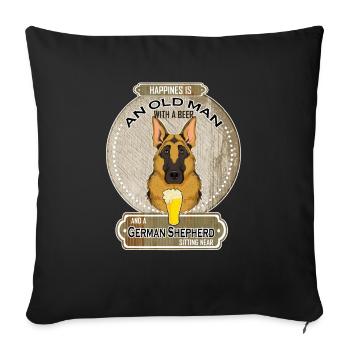 German Shepherd Dad Beer Lover - Sofa pillowcase 17,3'' x 17,3'' (45 x 45 cm) - black - Front