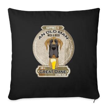 Great Dane Dad Beer Lover - Sofa pillowcase 17,3'' x 17,3'' (45 x 45 cm) - black - Front
