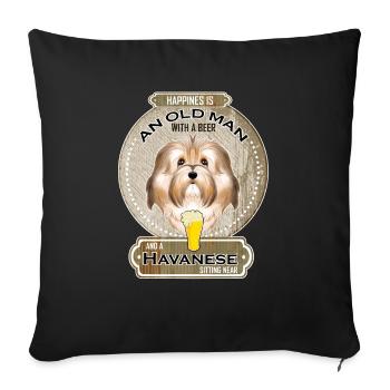 Havanese Dad Beer Lover - Sofakissenbezug 45 x 45 cm - Schwarz - Vorne