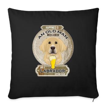Labrador Papa Amateur de bière - Housse de coussin décorative 45 x 45 cm - noir - Devant
