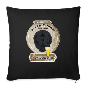 Newfoundland Dad Beer Lover - Sofakissenbezug 45 x 45 cm - Schwarz - Vorne