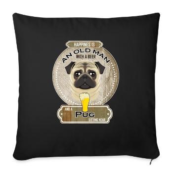 Pug Dad Beer Lover - Sofakissenbezug 45 x 45 cm - Schwarz - Vorne