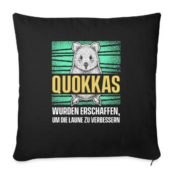 Quokkas Wurden Erschaffen, Um Die Laune Zu Verbess - Sofakissenbezug 45 x 45 cm - Schwarz - Vorne