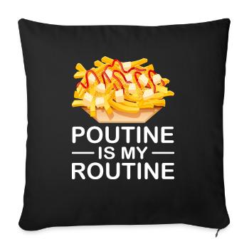 Poutine Canada Fast Food Specialty - Sofa pillowcase 17,3'' x 17,3'' (45 x 45 cm) - black - Front