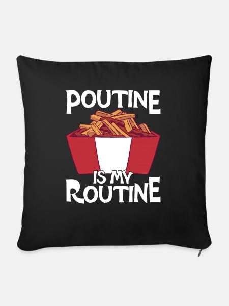 Poutine Kanada Fast Food Spezialität - Sofakissenbezug 45 x 45 cm - Schwarz