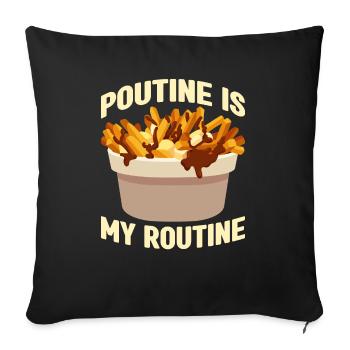Poutine Canada Fast Food Specialty - Sofa pillowcase 17,3'' x 17,3'' (45 x 45 cm) - black - Front