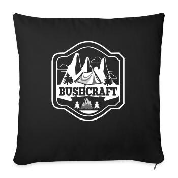 Bushcraft Survival Outdoor Wilderness Faune - Housse de coussin décorative 45 x 45 cm - noir - Devant