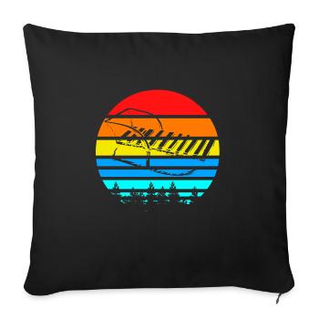 Cool Retro Awesome Sledding Designs T-Shirt - Sofakissenbezug 45 x 45 cm - Schwarz - Vorne