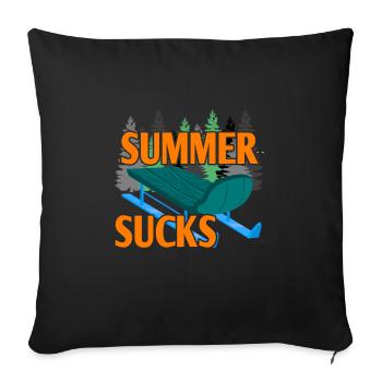 SUMMER SUCKS Funny Sledding Lover T-Shirt Present - Sofakissenbezug 45 x 45 cm - Schwarz - Vorne