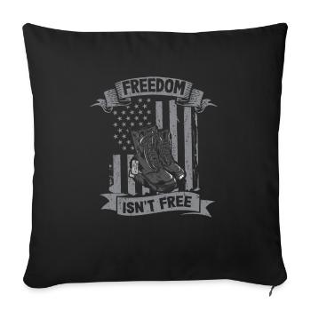 Freedom is not a Free Army veterans soldier - Sofa pillowcase 17,3'' x 17,3'' (45 x 45 cm) - black - Front