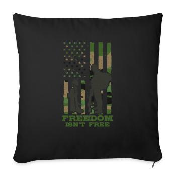 Freedom is not a Free Army veterans soldier - Sofa pillowcase 17,3'' x 17,3'' (45 x 45 cm) - black - Front