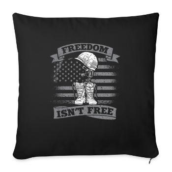 Freedom is not a Free Army veterans soldier - Sofa pillowcase 17,3'' x 17,3'' (45 x 45 cm) - black - Front