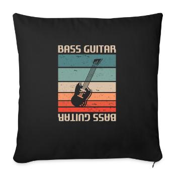 Retro Vintage Classic Bass Guitar Instrument Guita - Sofa pillowcase 17,3'' x 17,3'' (45 x 45 cm) - black - Front
