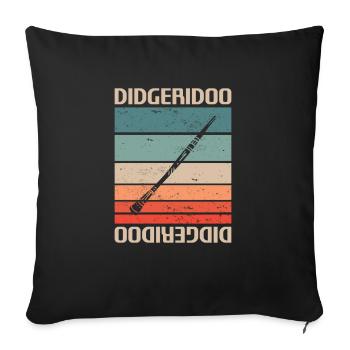 Retro Vintage Classic Didgeridoo Player Instrument - Sofa pillowcase 17,3'' x 17,3'' (45 x 45 cm) - black - Front