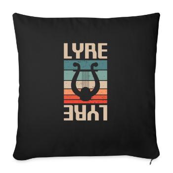 Retro Vintage Classic Lyre Player Instrument - Sofa pillowcase 17,3'' x 17,3'' (45 x 45 cm) - black - Front