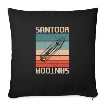 Retro Vintage Classic Santoor Player Instrument - Housse de coussin décorative 45 x 45 cm - noir - Devant