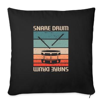 Instrument de caisse claire classique rétro vintage - Housse de coussin décorative 45 x 45 cm - noir - Devant