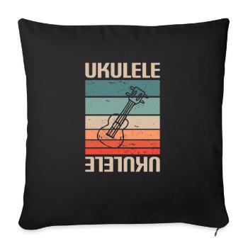 Retro Vintage Classic Ukulele Instrument Guita - Sofa pillowcase 17,3'' x 17,3'' (45 x 45 cm) - black - Front