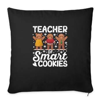 Professeur de Smart Cookies Gingerbread Man Noël - Housse de coussin décorative 45 x 45 cm - noir - Devant