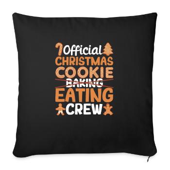 Offizielle Weihnachtsplätzchen backende und essen - Sofakissenbezug 45 x 45 cm - Schwarz - Vorne