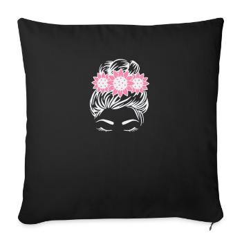 Belle conscience de la fille - Housse de coussin décorative 45 x 45 cm - noir - Devant