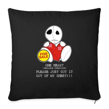 For Sale | One Heart Terrible Condition - Please j - Sofa pillowcase 17,3'' x 17,3'' (45 x 45 cm) - black - Front