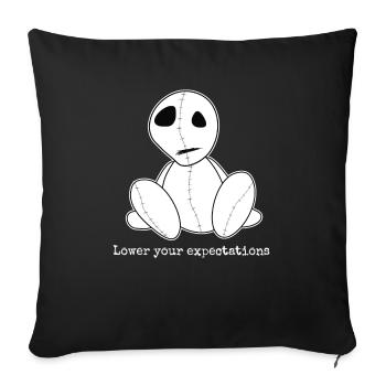 Lower your Expectations | Emo clothes | Emocore Go - Sofa pillowcase 17,3'' x 17,3'' (45 x 45 cm) - black - Front