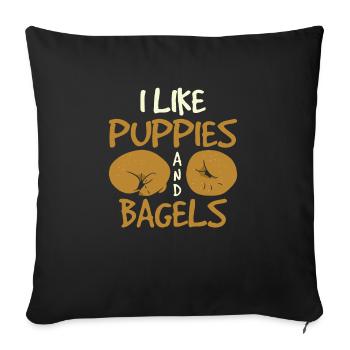 Bagel Spruch Geschenk - Sofakissenbezug 45 x 45 cm - Schwarz - Vorne
