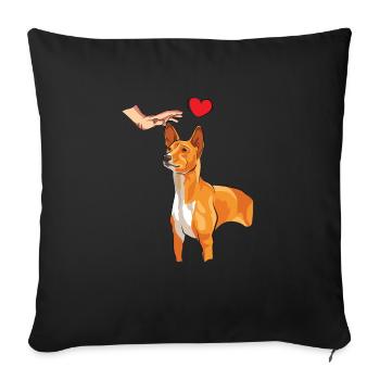 Basenji Dog Gift - Sofa pillowcase 17,3'' x 17,3'' (45 x 45 cm) - black - Front