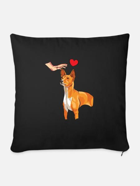 Basenji Hund Geschenk - Sofakissenbezug 45 x 45 cm - Schwarz