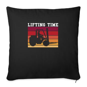 Lifting Time Forklift Shirt Cadeau - Housse de coussin décorative 45 x 45 cm - noir - Devant