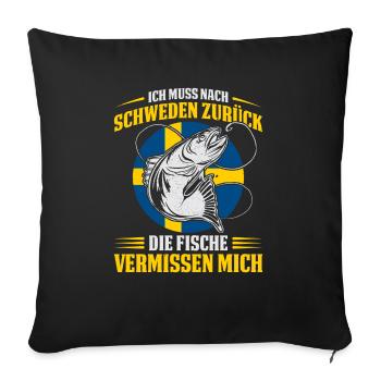 Ich Muss Nach Schweden Zurück Die Fische Vermissen - Sofakissenbezug 45 x 45 cm - Schwarz - Vorne
