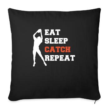 Eat Sleep Catch Repeat Wild Receiver Gift - Sofa pillowcase 17,3'' x 17,3'' (45 x 45 cm) - black - Front