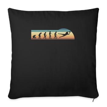 Vintage Retro Wild Receiver Shirt Evolution - Sofa pillowcase 17,3'' x 17,3'' (45 x 45 cm) - black - Front