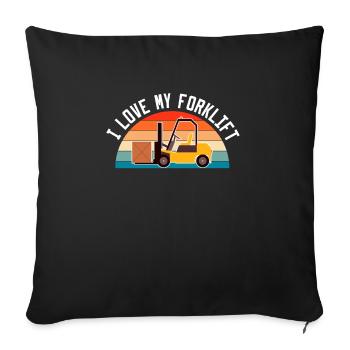 J’adore mon chariot élévateur Chemise Cadeau Chariot élévateur - Housse de coussin décorative 45 x 45 cm - noir - Devant