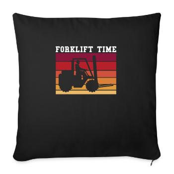 Chariot élévateur Time Shirt Cadeau Chariot élévateur - Housse de coussin décorative 45 x 45 cm - noir - Devant