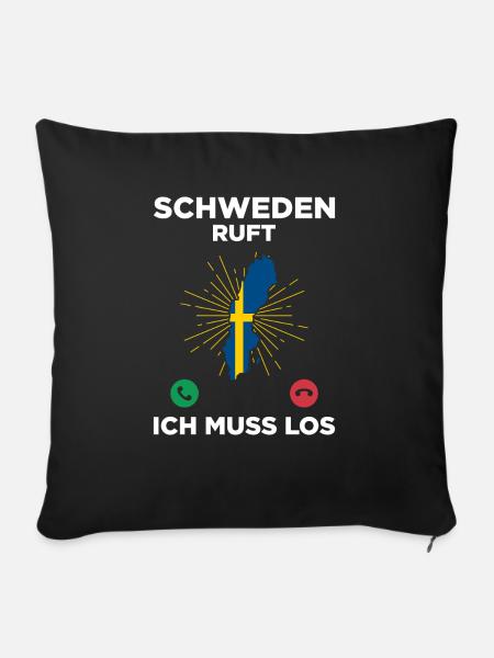 Schweden Ruft Ich Muss Los Schweden Geschenk - Sofakissenbezug 45 x 45 cm - Schwarz