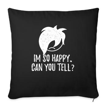 Je suis si heureux... pouvez-vous le dire? | Vêtements Emo garçons | E - Housse de coussin décorative 45 x 45 cm - noir - Devant